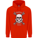 Machinist I Have Tolerance Issues Skull Mens 80% Cotton Hoodie Bright Red