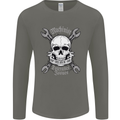 Machinist I Have Tolerance Issues Skull Mens Long Sleeve T-Shirt Charcoal