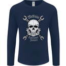 Machinist I Have Tolerance Issues Skull Mens Long Sleeve T-Shirt Navy Blue