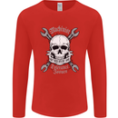 Machinist I Have Tolerance Issues Skull Mens Long Sleeve T-Shirt Red