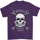 Machinist I Have Tolerance Issues Skull Mens T-Shirt 100% Cotton Purple