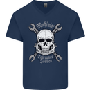 Machinist I Have Tolerance Issues Skull Mens V-Neck Cotton T-Shirt Navy Blue