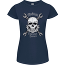 Machinist I Have Tolerance Issues Skull Womens Petite Cut T-Shirt Navy Blue