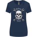 Machinist I Have Tolerance Issues Skull Womens Wider Cut T-Shirt Navy Blue