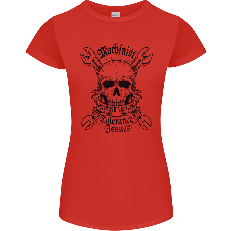 Machinist I Have Tolerance Issues Womens Petite Cut T-Shirt Red