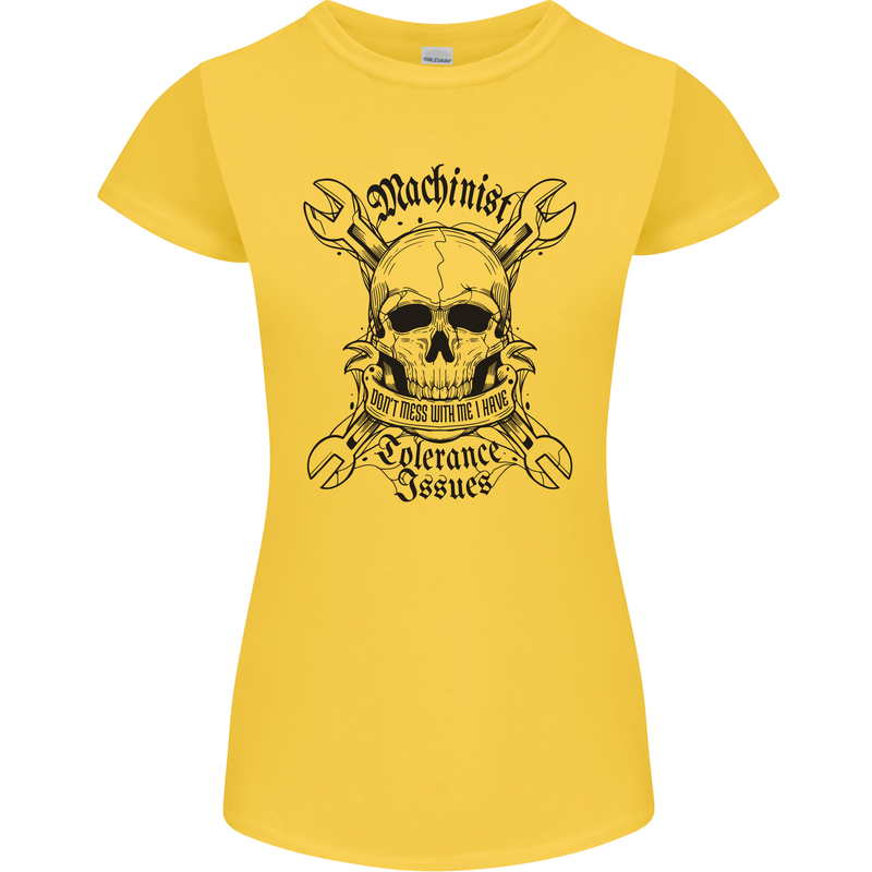 Machinist I Have Tolerance Issues Womens Petite Cut T-Shirt Yellow