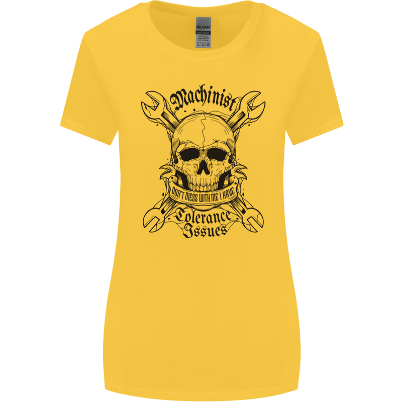 Machinist I Have Tolerance Issues Womens Wider Cut T-Shirt Yellow