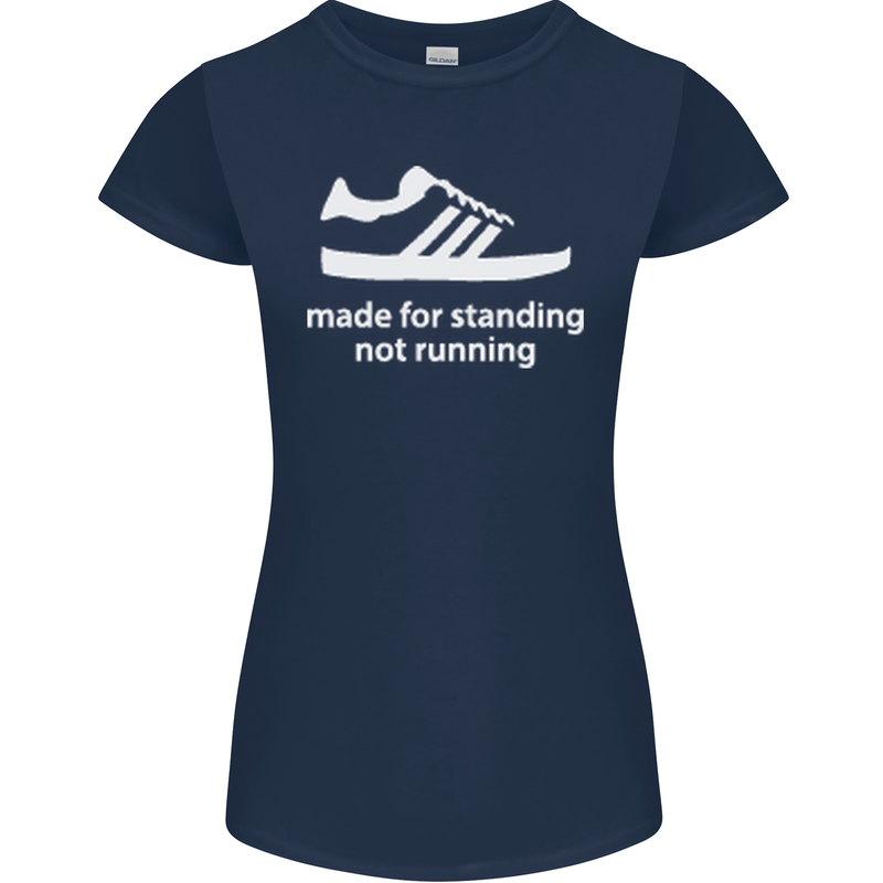 Made for Standing Not Walking Hooligan Womens Petite Cut T-Shirt Navy Blue