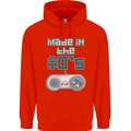 Made in the 80's Funny Birthday Retro Mens 80% Cotton Hoodie Bright Red
