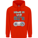 Made in the 80's Funny Birthday Retro Mens 80% Cotton Hoodie Bright Red