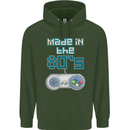 Made in the 80's Funny Birthday Retro Mens 80% Cotton Hoodie Forest Green