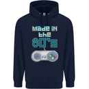 Made in the 80's Funny Birthday Retro Mens 80% Cotton Hoodie Navy Blue