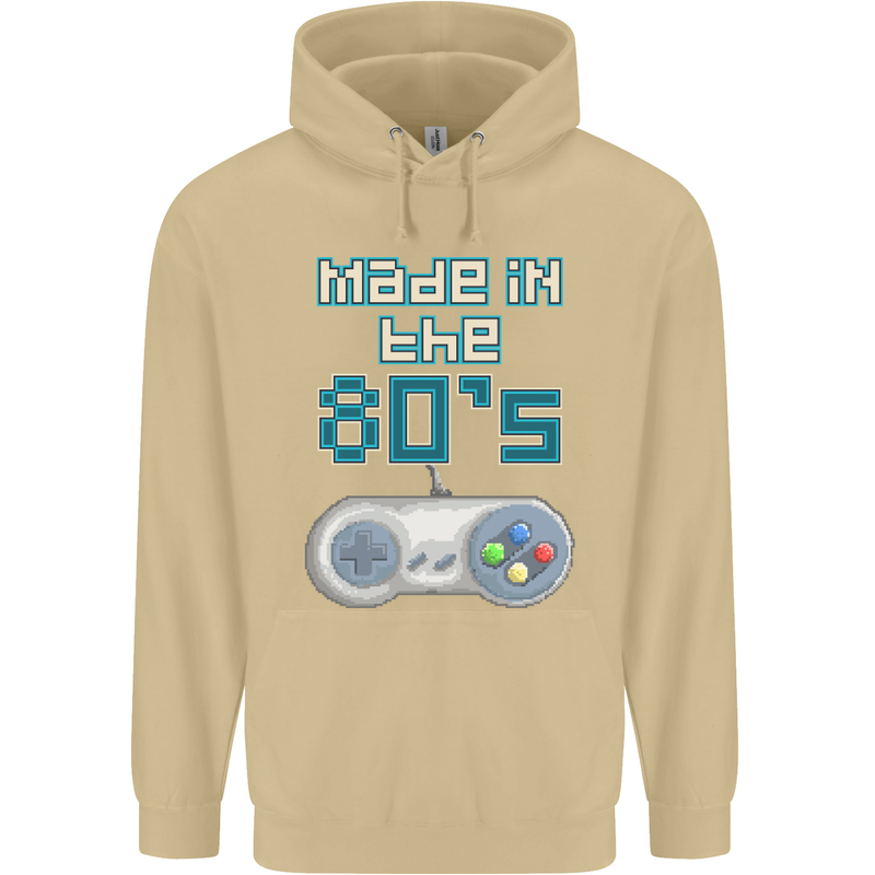 Made in the 80's Funny Birthday Retro Mens 80% Cotton Hoodie Sand