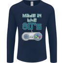 Made in the 80's Funny Birthday Retro Mens Long Sleeve T-Shirt Navy Blue