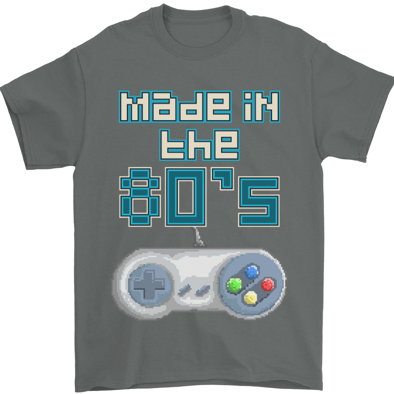 Made in the 80's Funny Birthday Retro Mens T-Shirt 100% Cotton Charcoal