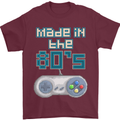 Made in the 80's Funny Birthday Retro Mens T-Shirt 100% Cotton Maroon