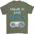 Made in the 80's Funny Birthday Retro Mens T-Shirt 100% Cotton Military Green