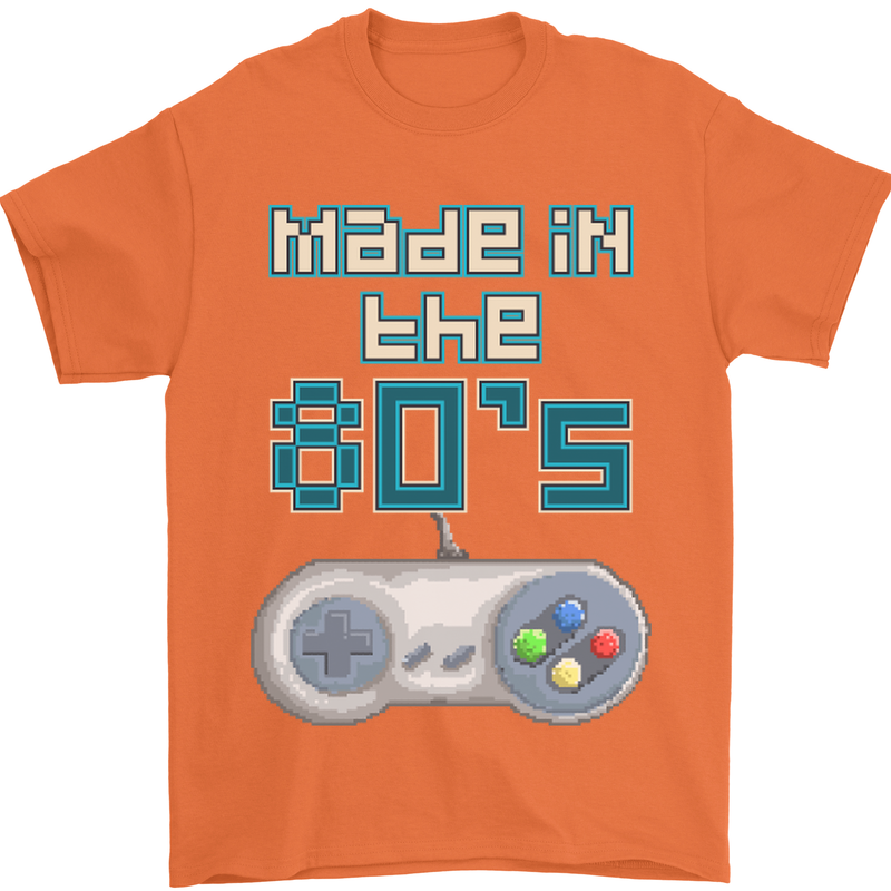 Made in the 80's Funny Birthday Retro Mens T-Shirt 100% Cotton Orange