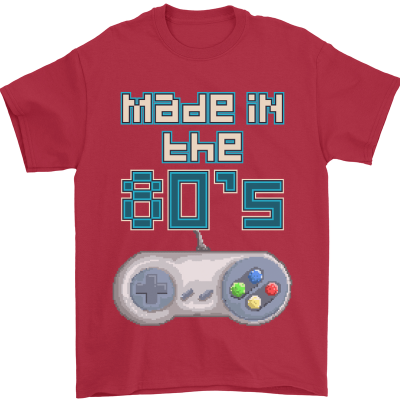 Made in the 80's Funny Birthday Retro Mens T-Shirt 100% Cotton Red