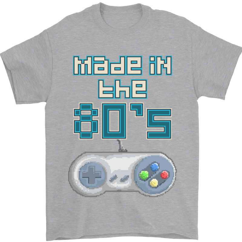 Made in the 80's Funny Birthday Retro Mens T-Shirt 100% Cotton Sports Grey