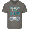 Made in the 80's Funny Birthday Retro Mens V-Neck Cotton T-Shirt Charcoal