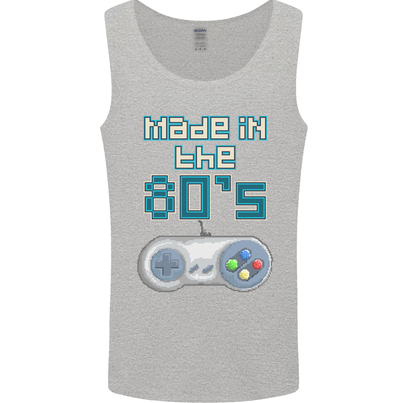 Made in the 80's Funny Birthday Retro Mens Vest Tank Top Sports Grey