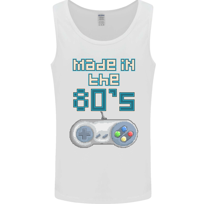 Made in the 80's Funny Birthday Retro Mens Vest Tank Top White