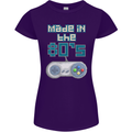 Made in the 80's Funny Birthday Retro Womens Petite Cut T-Shirt Purple