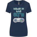 Made in the 80's Funny Birthday Retro Womens Wider Cut T-Shirt Navy Blue