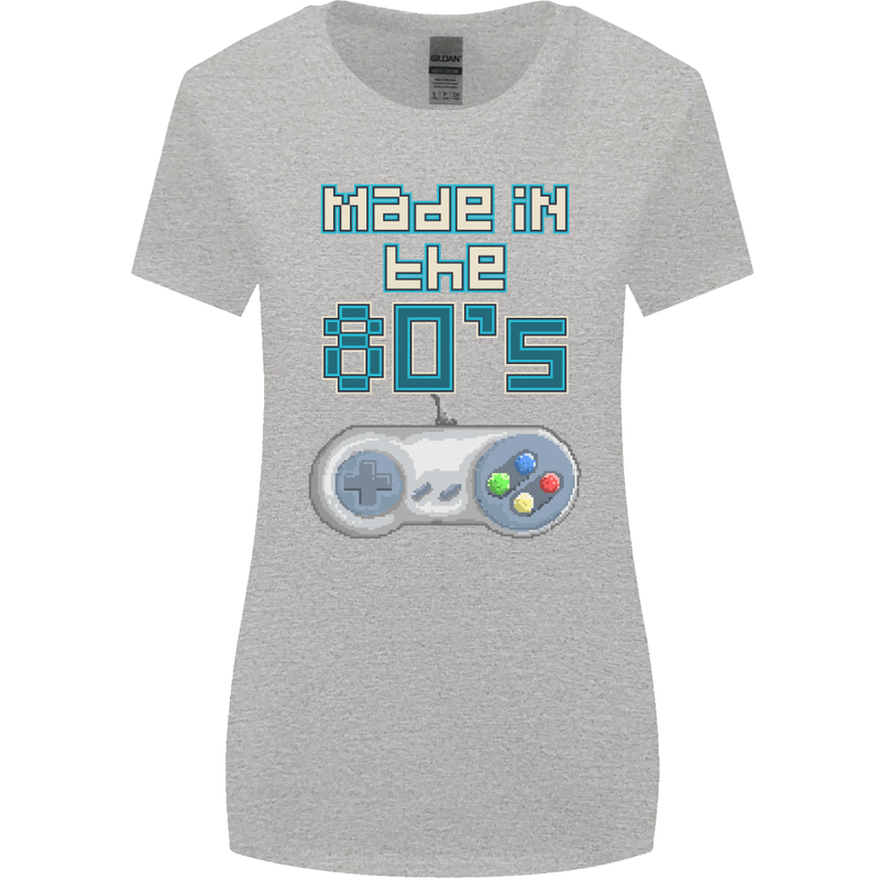 Made in the 80's Funny Birthday Retro Womens Wider Cut T-Shirt Sports Grey
