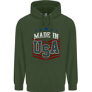 Made in the USA America American Childrens Kids Hoodie Forest Green