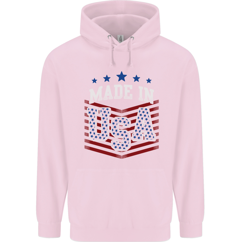 Made in the USA America American Childrens Kids Hoodie Light Pink