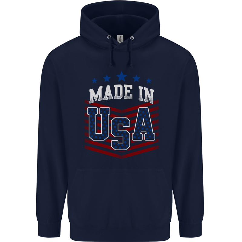 Made in the USA America American Childrens Kids Hoodie Navy Blue