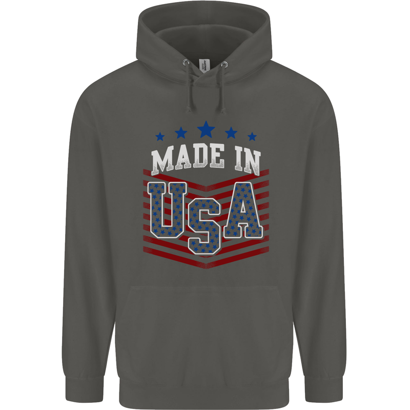 Made in the USA America American Childrens Kids Hoodie Storm Grey