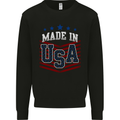 Made in the USA America American Kids Sweatshirt Jumper Black
