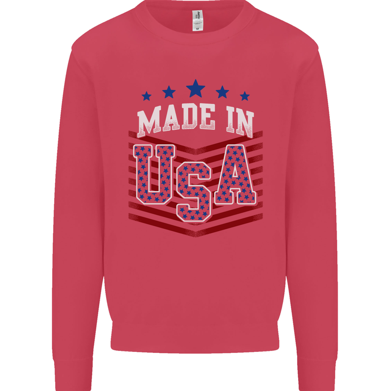 Made in the USA America American Kids Sweatshirt Jumper Heliconia