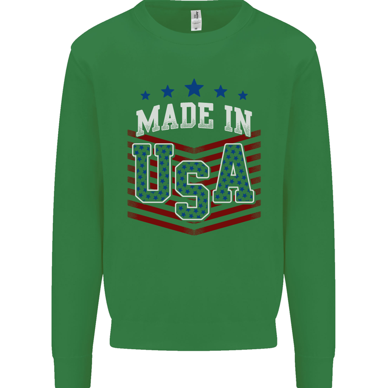 Made in the USA America American Kids Sweatshirt Jumper Irish Green
