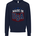 Made in the USA America American Kids Sweatshirt Jumper Navy Blue