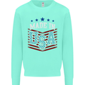 Made in the USA America American Kids Sweatshirt Jumper Peppermint