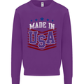 Made in the USA America American Kids Sweatshirt Jumper Purple