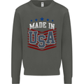 Made in the USA America American Kids Sweatshirt Jumper Storm Grey