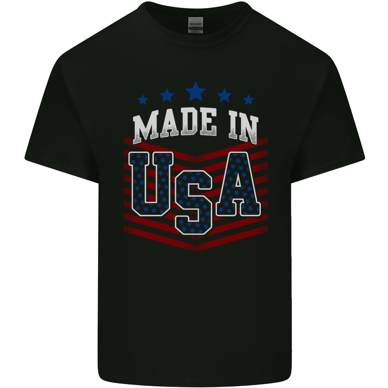 Made in the USA America American Kids T-Shirt Childrens Black