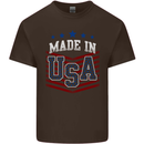 Made in the USA America American Kids T-Shirt Childrens Chocolate