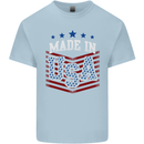 Made in the USA America American Kids T-Shirt Childrens Light Blue