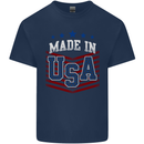 Made in the USA America American Kids T-Shirt Childrens Navy Blue