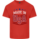 Made in the USA America American Kids T-Shirt Childrens Red