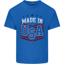 Made in the USA America American Kids T-Shirt Childrens Royal Blue