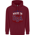 Made in the USA America American Mens 80% Cotton Hoodie Maroon