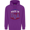 Made in the USA America American Mens 80% Cotton Hoodie Purple