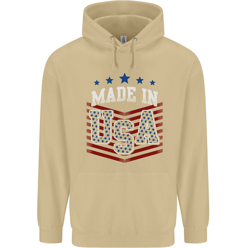 Made in the USA America American Mens 80% Cotton Hoodie Sand
